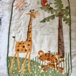 Fisher Price Baby Blanket Giraffe Tiger Tucan Plush Fleece Throw Lovey 30"x45"